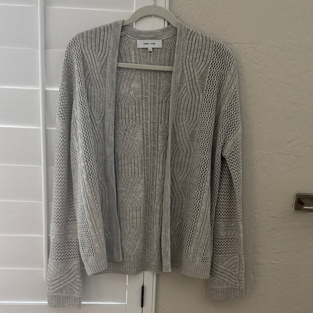 John + Jenn Gray Open-Front Cardigan